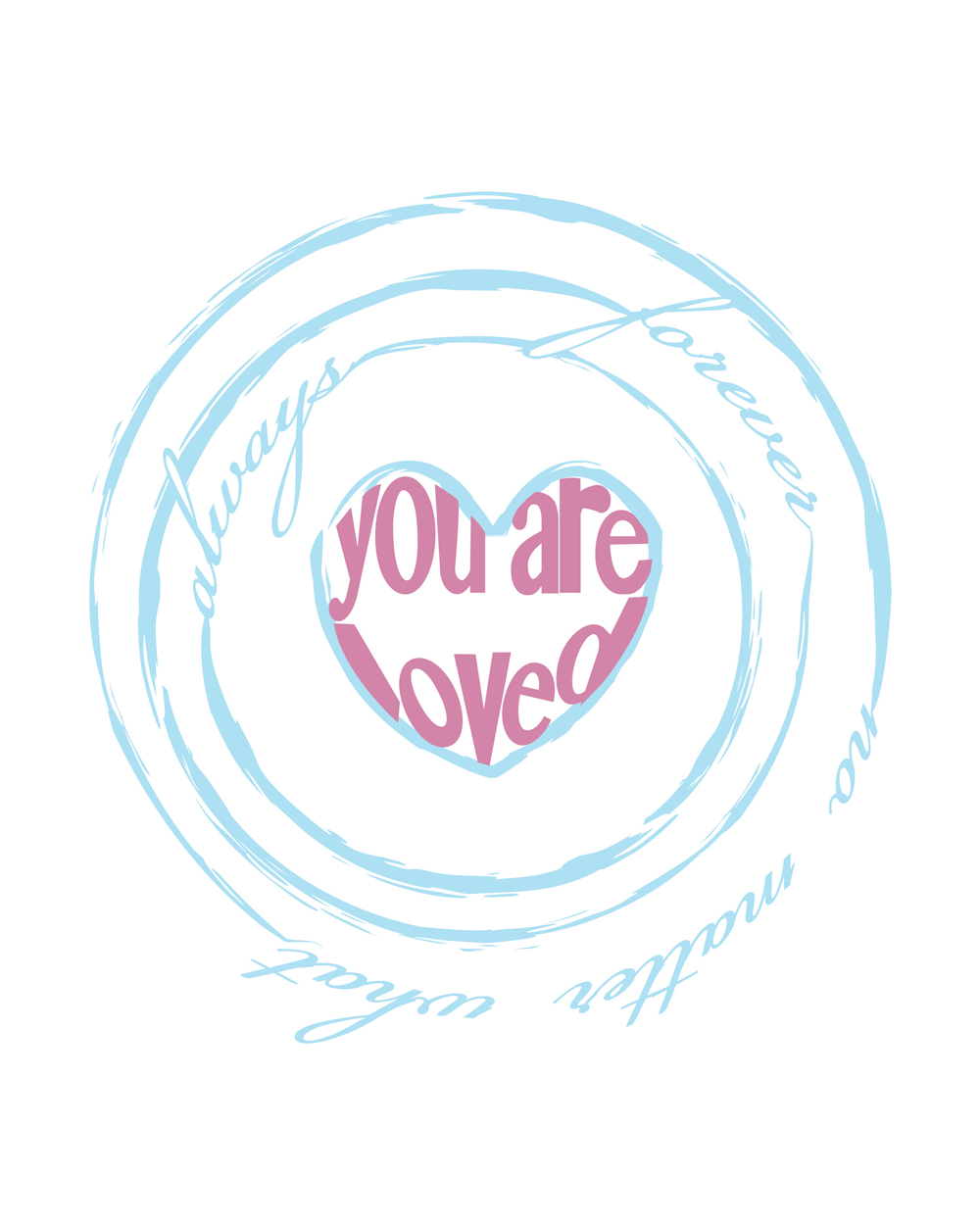 Customized "you Are Loved" Heart Print
