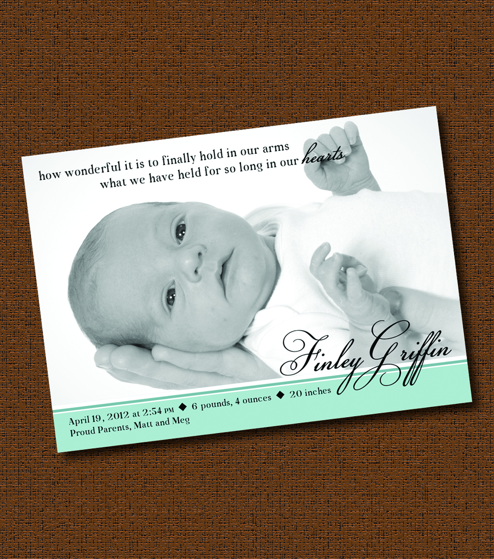 Printable "how Wonderful" Photo Birth Announcement