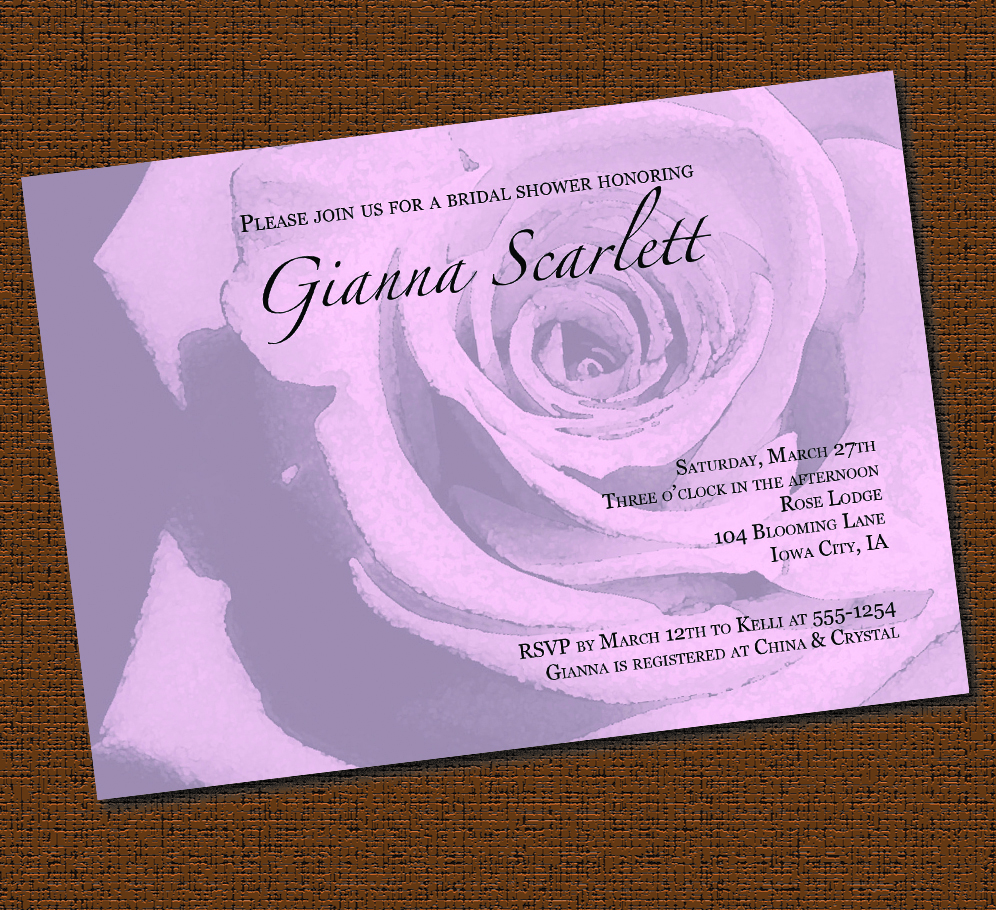 Printable Classic Rose Bridal Shower Invitation